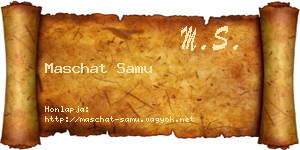 Maschat Samu névjegykártya